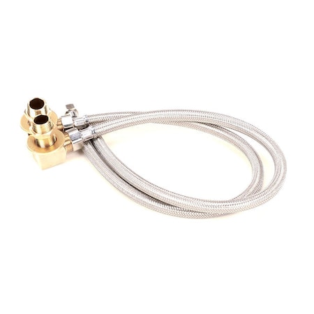 T&S Brass Inlet Kit, 1/2 Npt Nipple, Close Elbows, 24 Flex B-0230-KIT